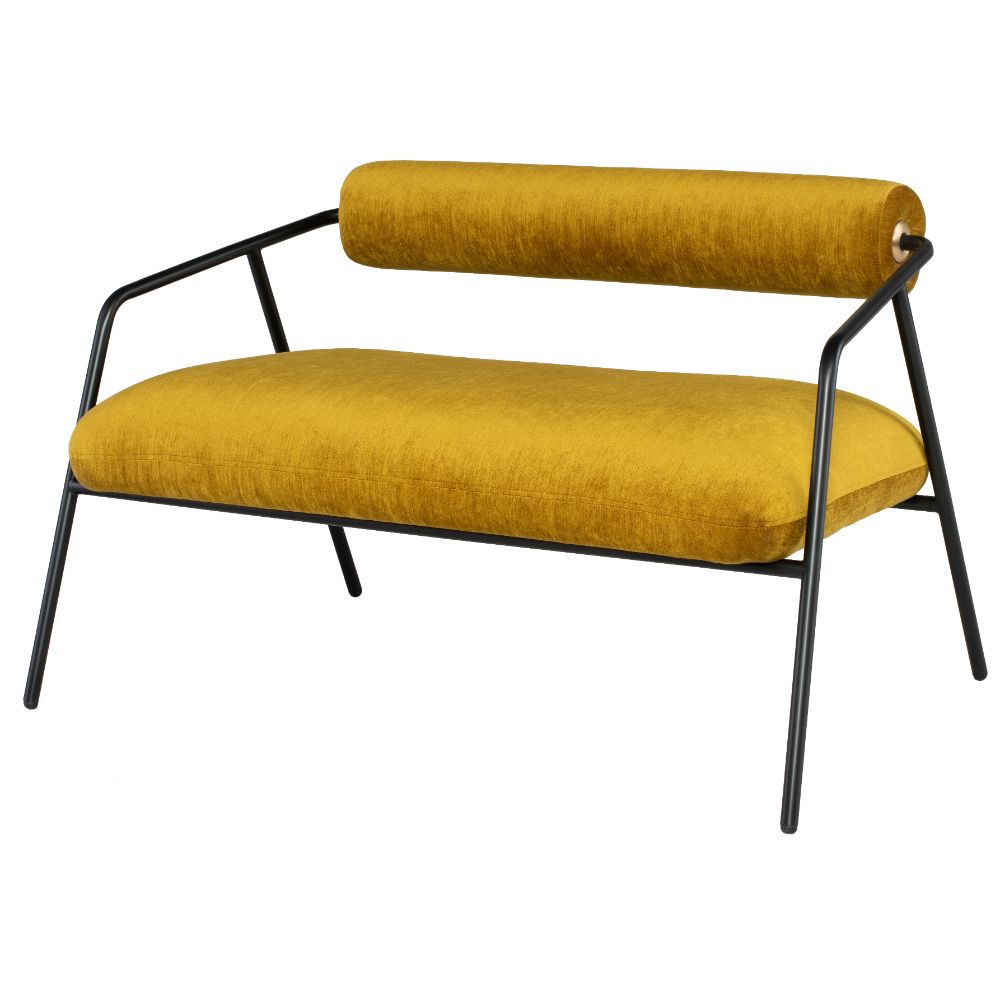 Nuevo HGDA745 Cyrus Double Seat Sofa in Gold/Black
